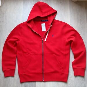 Polo Ralph Lauren Men’s Hoodie Fleece Full Zip Red Size Medium